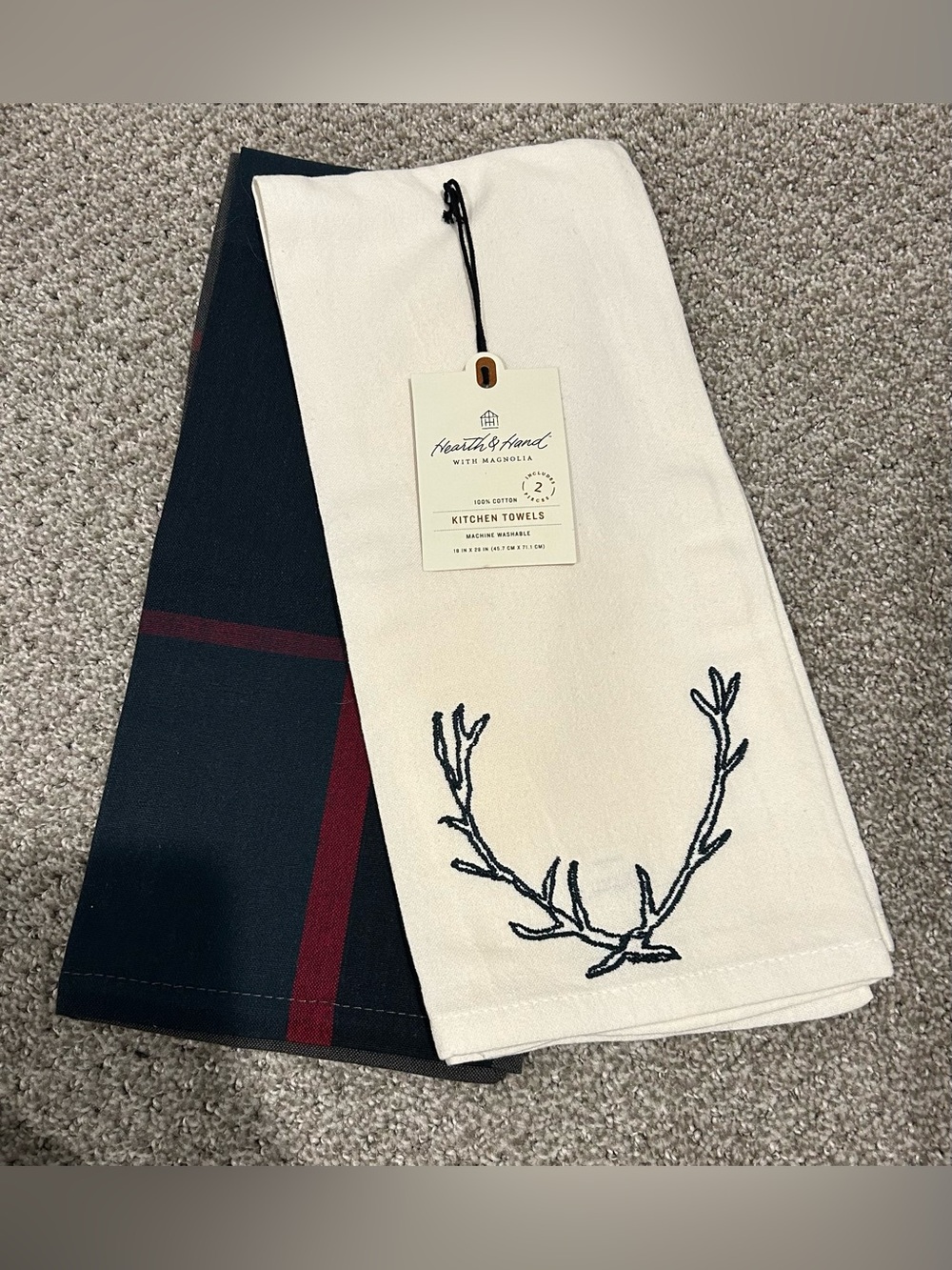 Magnolia hearth and hand 2 piece 100% cotton kitchen towel set